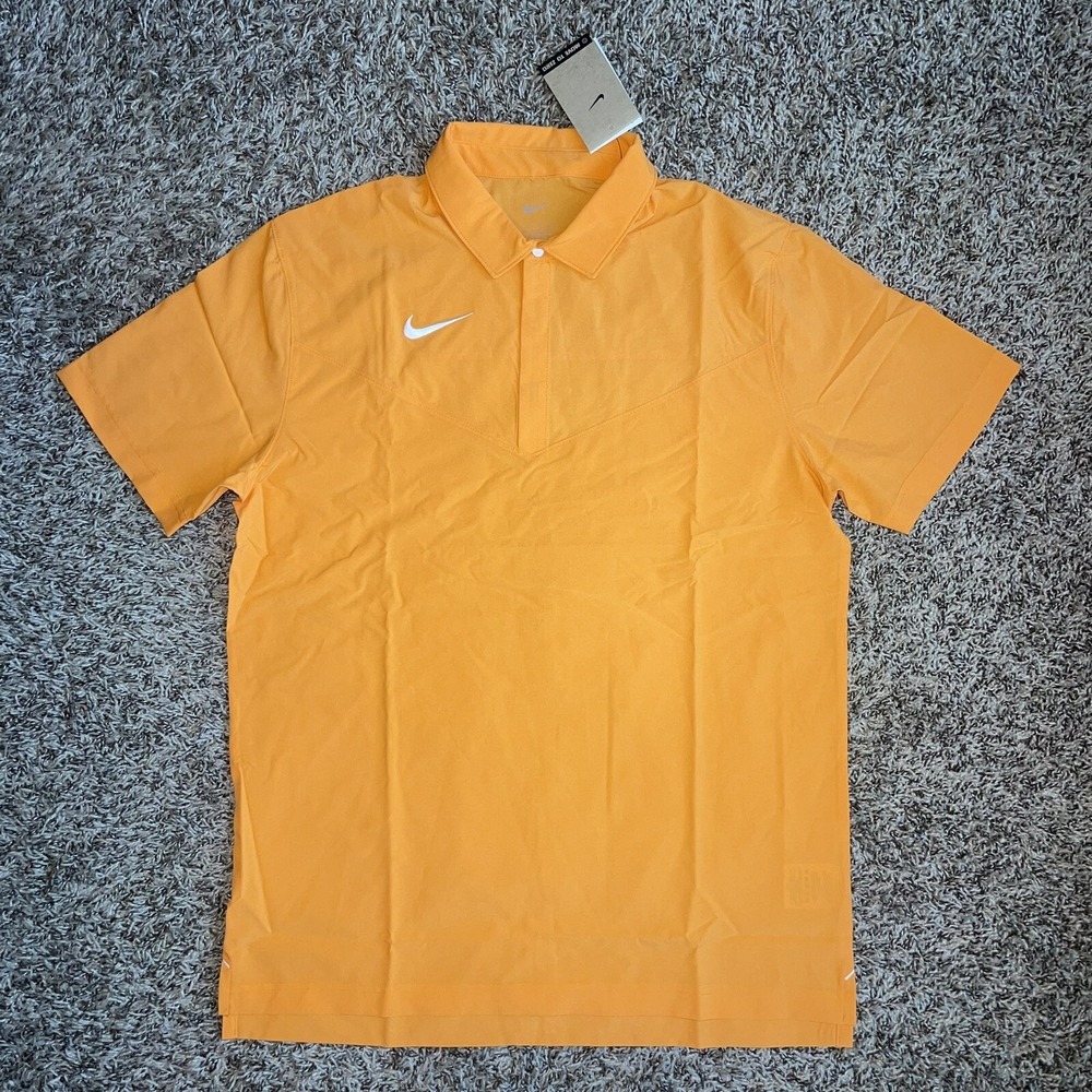 Nike Football Coaches Polo Shirt Mens Large Tennessee Orange Woven DJ5123-873